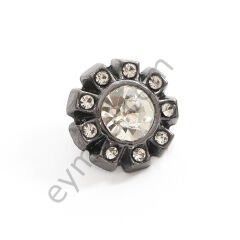 10 Taşlı Düğme BLACK NİKEL