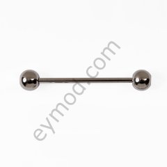 Kenarlı Yuvarlak Halter Yaka İğnesi 10 mm - BLACK NİKEL