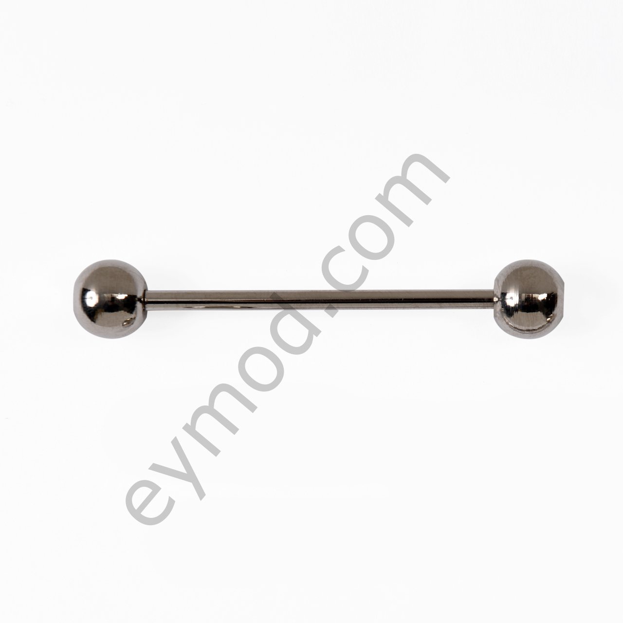 Kenarlı Yuvarlak Halter Yaka İğnesi 12 mm - BLACK NİKEL