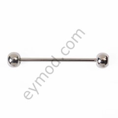 Kenarlı Yuvarlak Halter Yaka İğnesi 12 mm - NİKEL