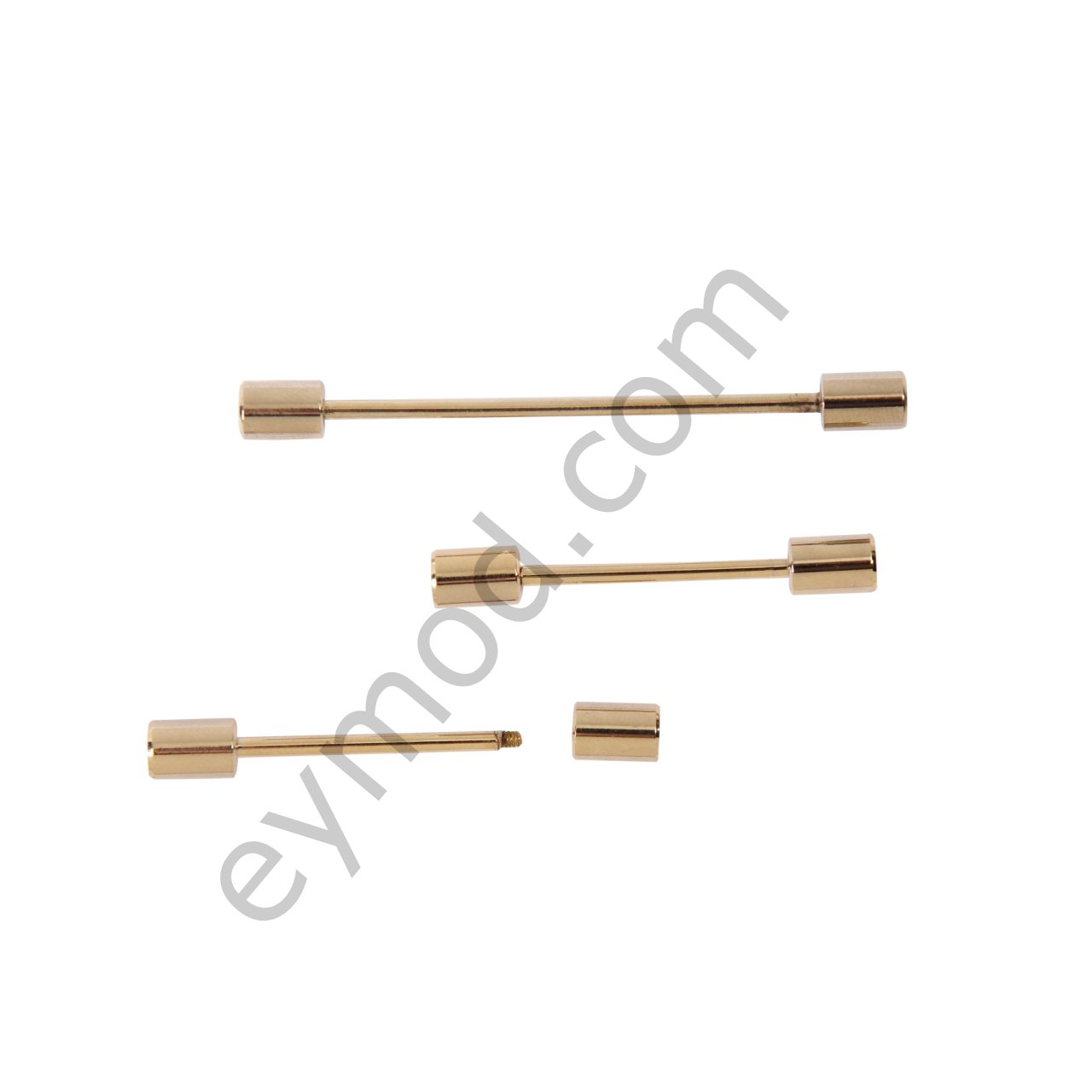 Silindir Kenarlı Vidalı Halter Yaka İğnesi 45 mm - GOLD