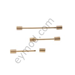 Silindir Kenarlı Vidalı Halter Yaka İğnesi 45 mm - GOLD