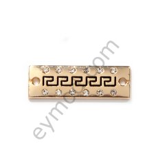 Desenli Kristal Taşlı Dikme Aksesuar GOLD
