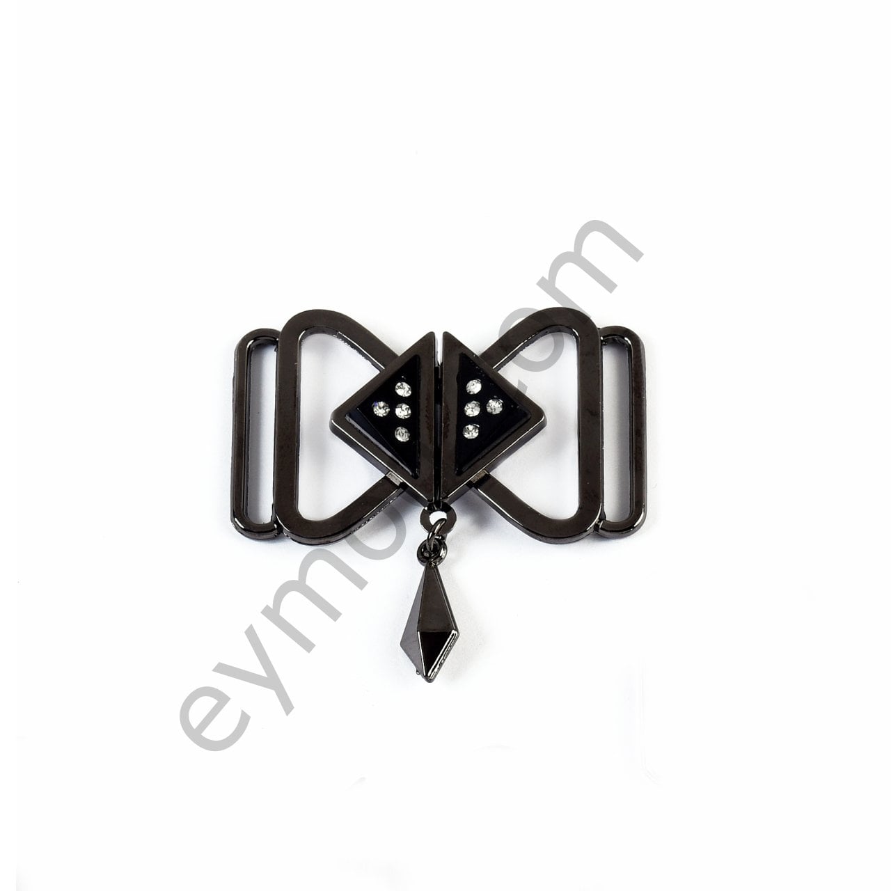 Sıvamalı 8 Taşlı Sallantılı Agraf Toka BLACK NİKEL