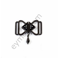 Sıvamalı 8 Taşlı Sallantılı Agraf Toka BLACK NİKEL