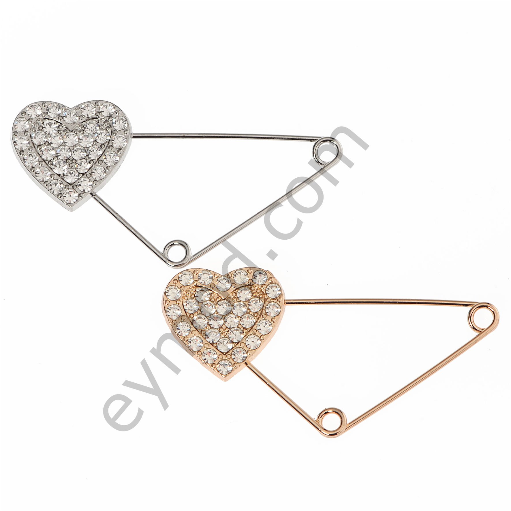 32 Taşlı Kalp İğne Broş