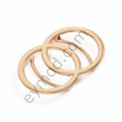 3.5 cm İçiçe İki Yuvarlak Taşsız Oval Kemer Tokası GOLD