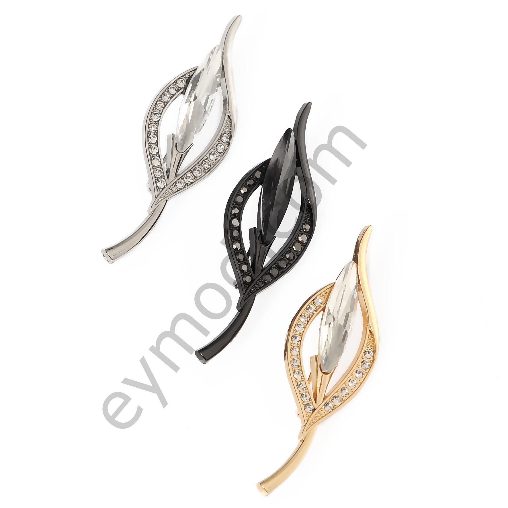 19 Taşlı Çiçek Broş