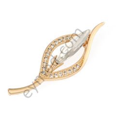 19 Taşlı Çiçek Broş