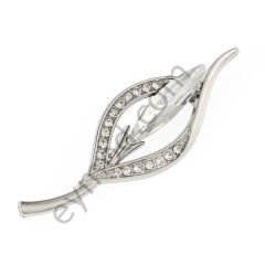 19 Taşlı Çiçek Broş