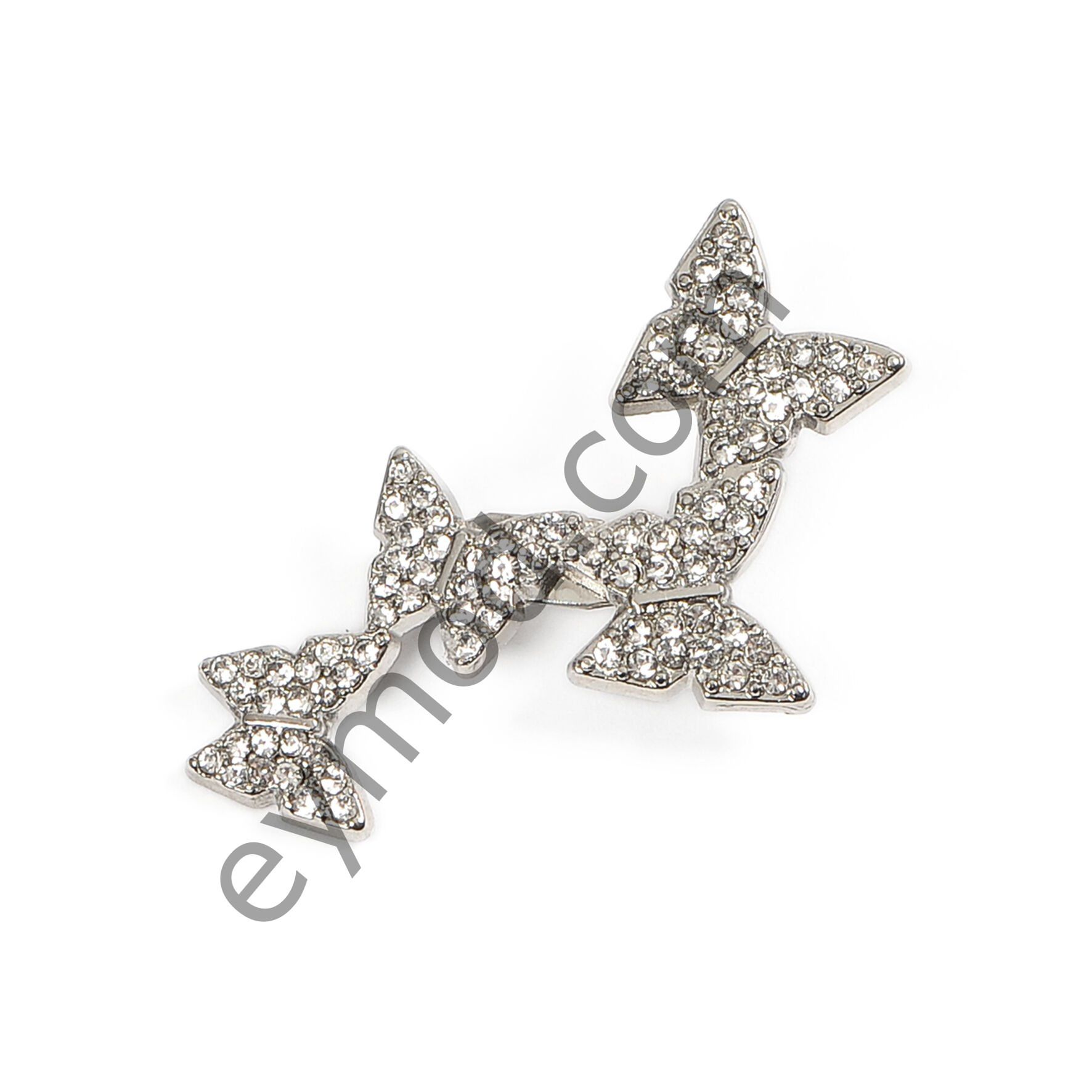 Zincir Ve İnci Sallantılı 16 Taşlı D Broş NİKEL