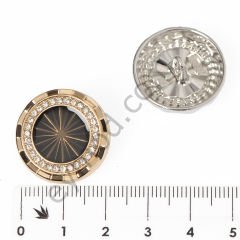 31 Taşlı Yuvarlak Düğme DÜĞME BOYU 36L (~23 mm) - GOLD