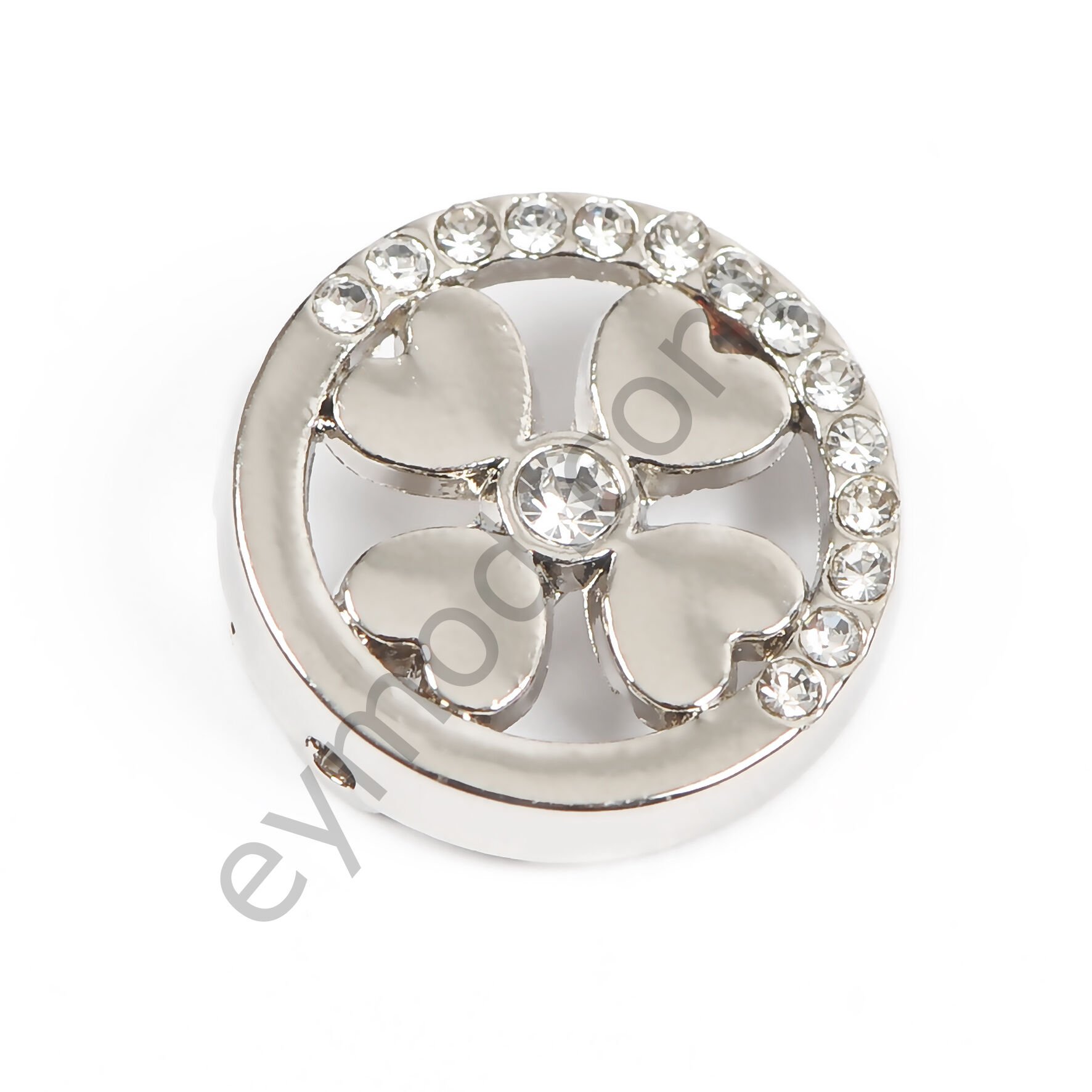 15 Taşlı 4 Kalpli Dikme Aksesuar NİKEL