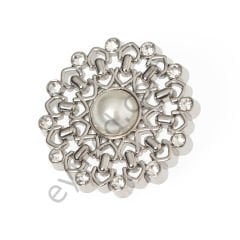 11 Taşlı İncili Yuvarlak Düğme