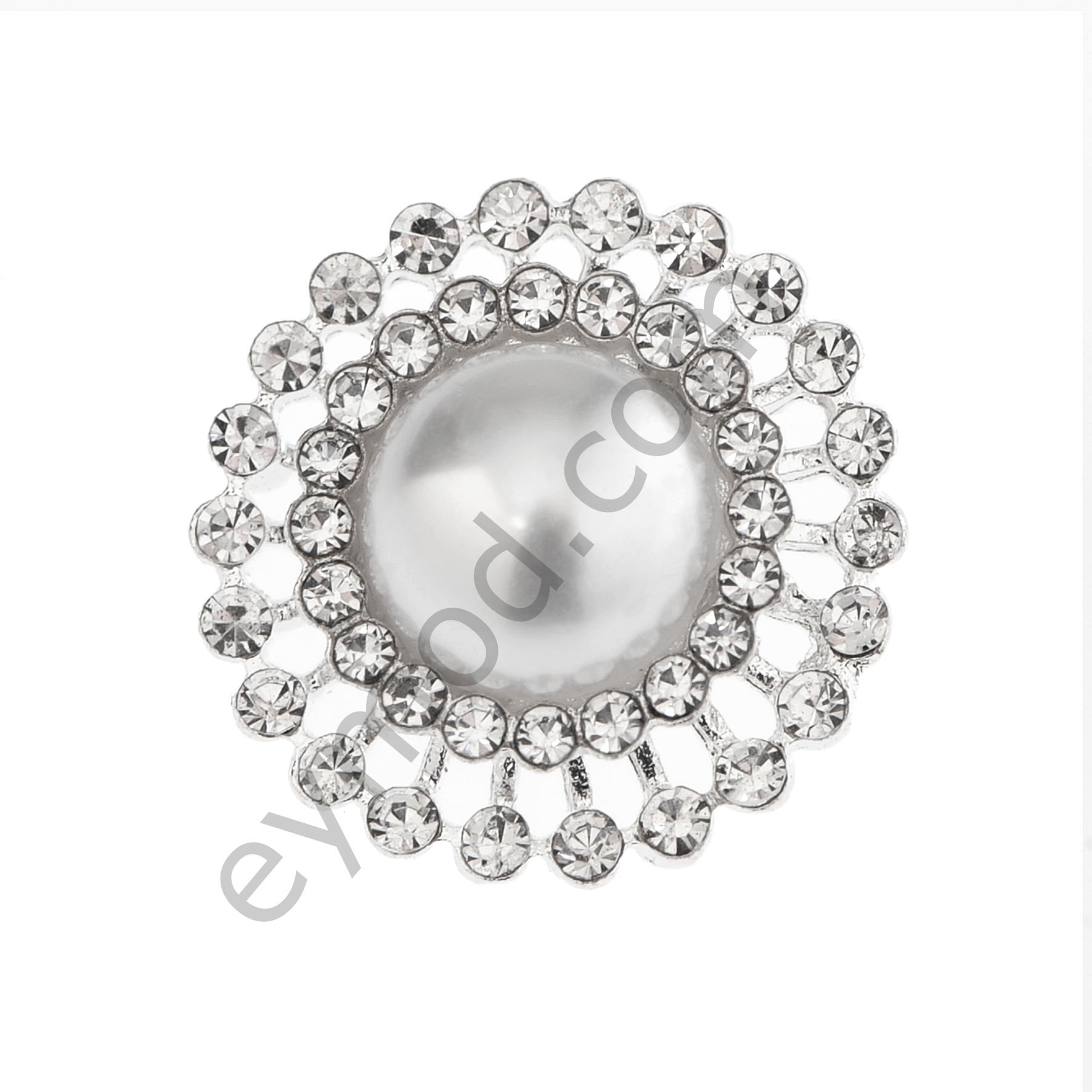 42 Taşlı İncili Yuvarlak Düğme