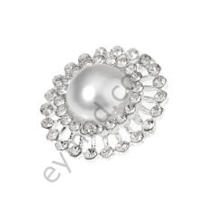 42 Taşlı İncili Yuvarlak Düğme