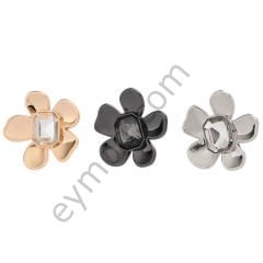 Sekizgen Taşlı Çiçek Düğme