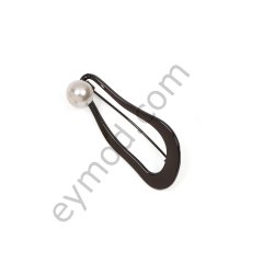 İncili Spor Dalgali Broş BLACK NİKEL