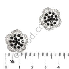 46 Taşlı Çiçek Yuvarlak Düğme