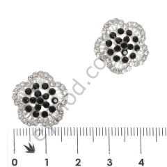 46 Taşlı Çiçek Yuvarlak Düğme DÜĞME BOYU 28L (~18 mm)