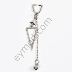 Zincir Sallantılı Üçgen Püsküllü Aksesuar NİKEL