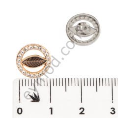 20 Taşlı Yaprak Yuvarlak Düğme