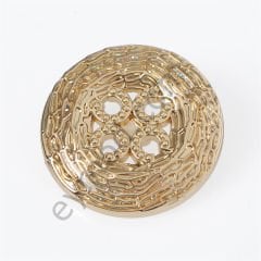 Desenli 4 Delikli Yuvarlak Düğme DÜĞME BOYU 28L (~18 mm) - GOLD
