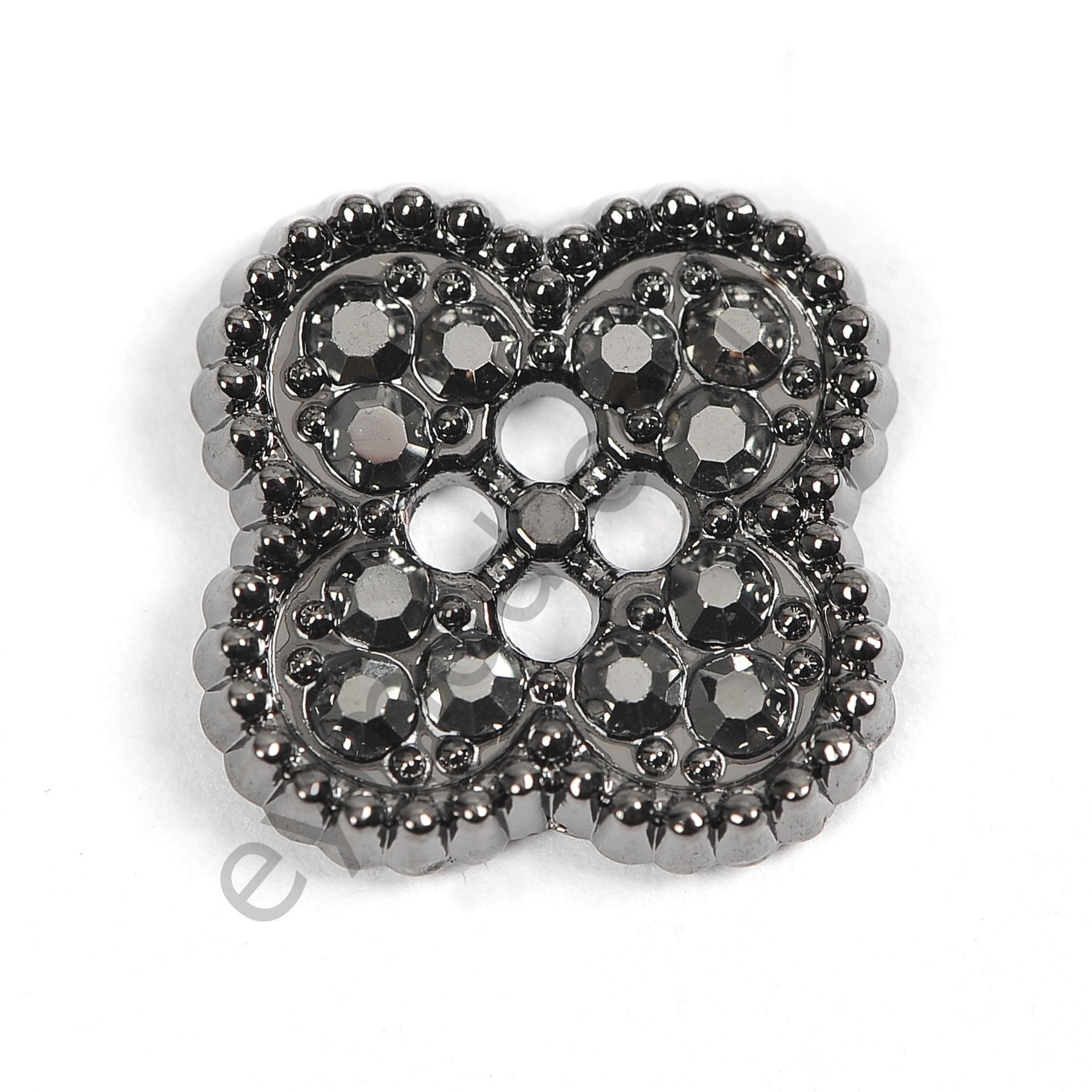 12 Taşlı Küyük Düğme BLACK NİKEL