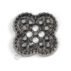 12 Taşlı Küyük Düğme BLACK NİKEL