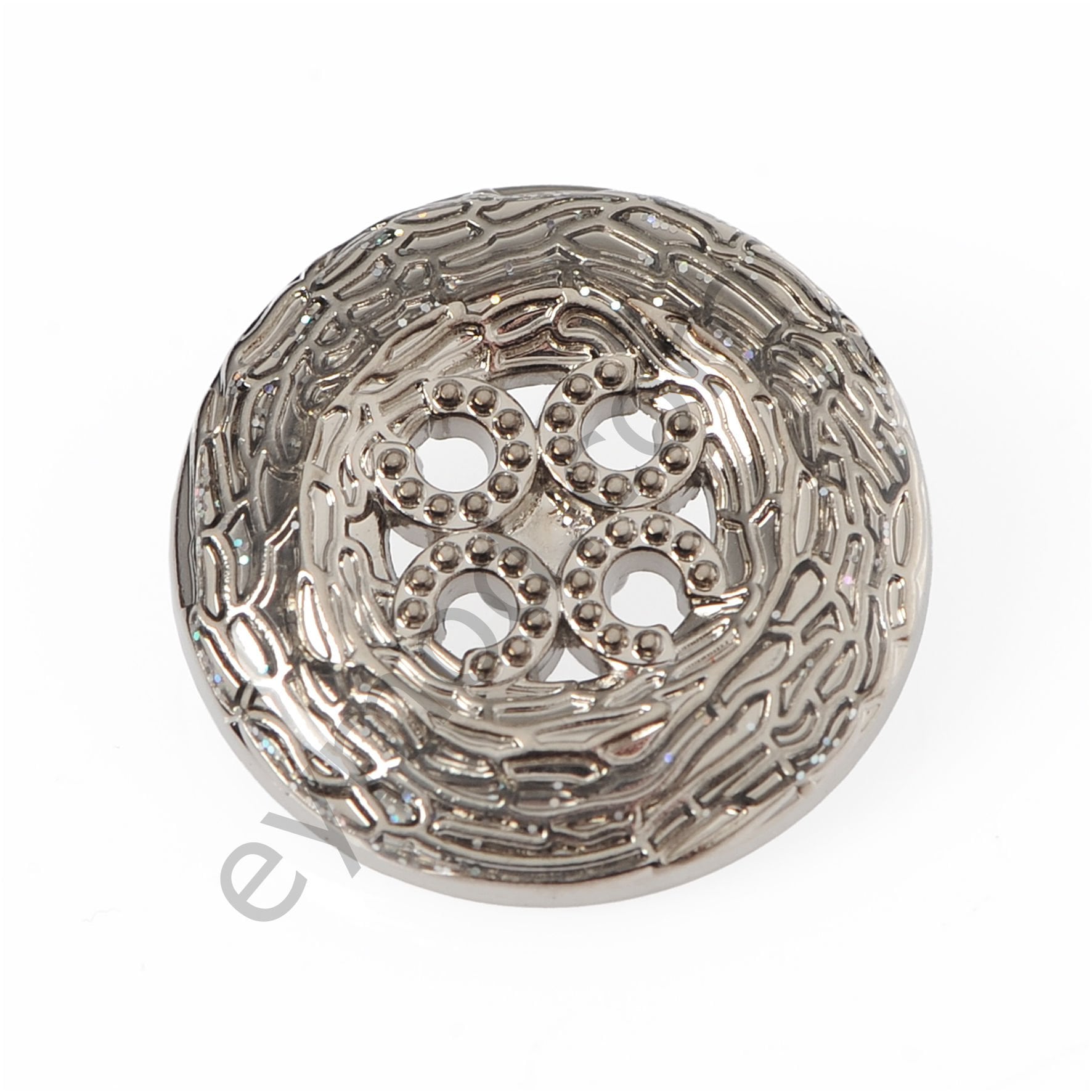 Desenli 4 Delikli Yuvarlak Düğme DÜĞME BOYU 36L (~23 mm) - NİKEL