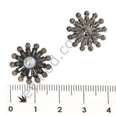 26 Taşlı İncili Yuvarlak Düğme