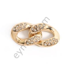 14 Taşlı Dar Bakla Zincir Plastik GOLD