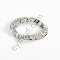 8 Taşlı Geniş Bakla Zincir Plastik NİKEL