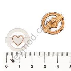 Kalp Desenlı YuvarlakDüğme SİYAH - DÜĞME BOYU 28L (~18 mm)