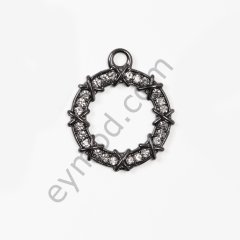 24 Taşlı Halka Model Elcik BLACK NİKEL