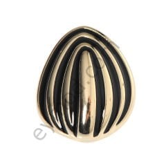 Mineli Deniz Kabuğu Düğme GOLD + BLACK MİNE - KÜÇÜK BOY