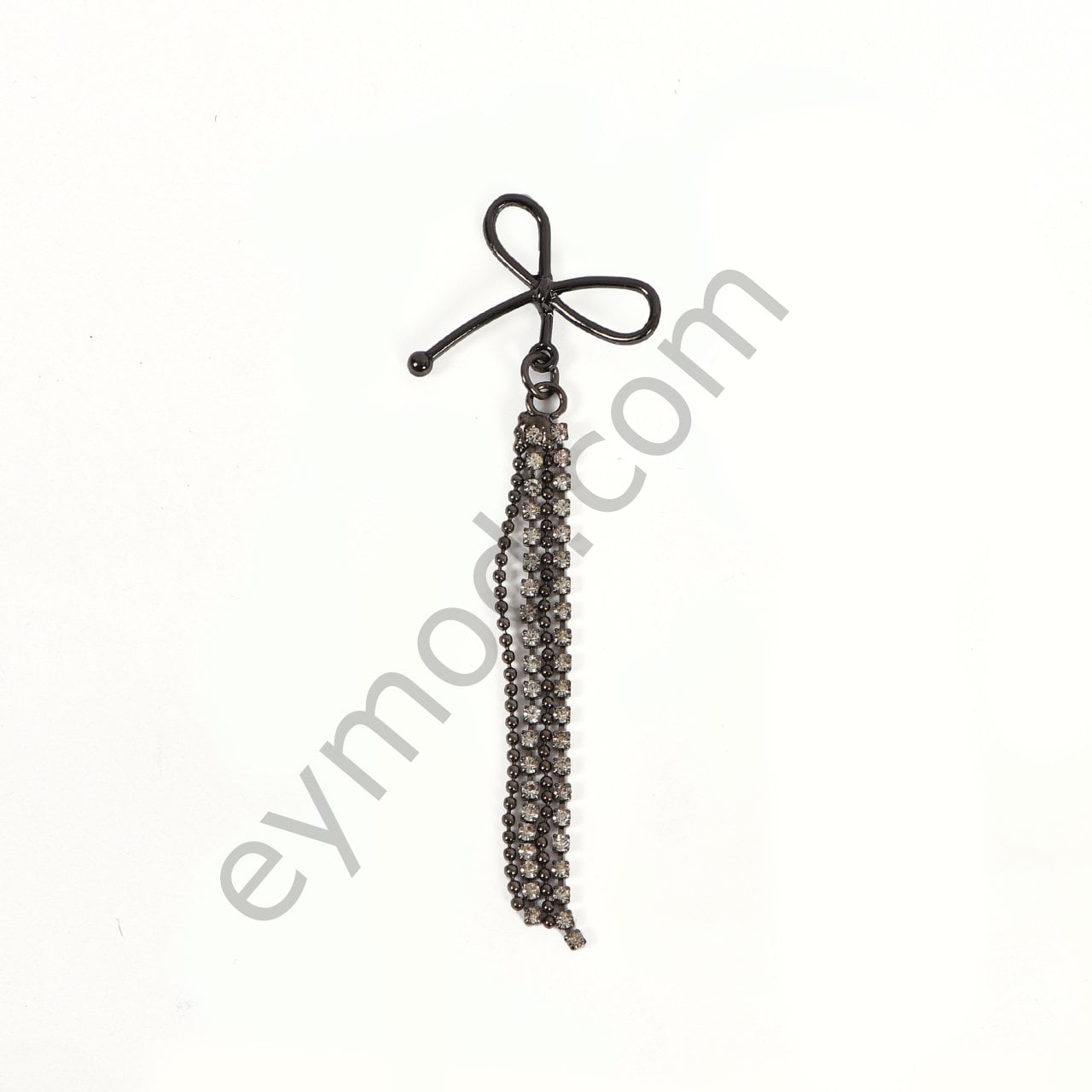 Taş Sallantılı Fiyonk Broş BLACK NİKEL