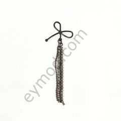 Taş Sallantılı Fiyonk Broş BLACK NİKEL