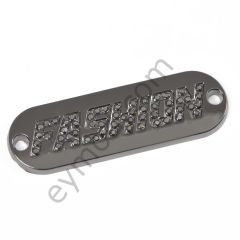 55 Taşlı Fashion Yazılı Dikme Aksesuar BLACK NİKEL