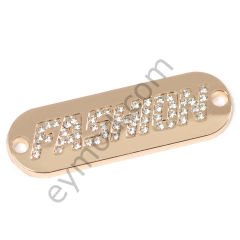 55 Taşlı Fashion Yazılı Dikme Aksesuar GOLD