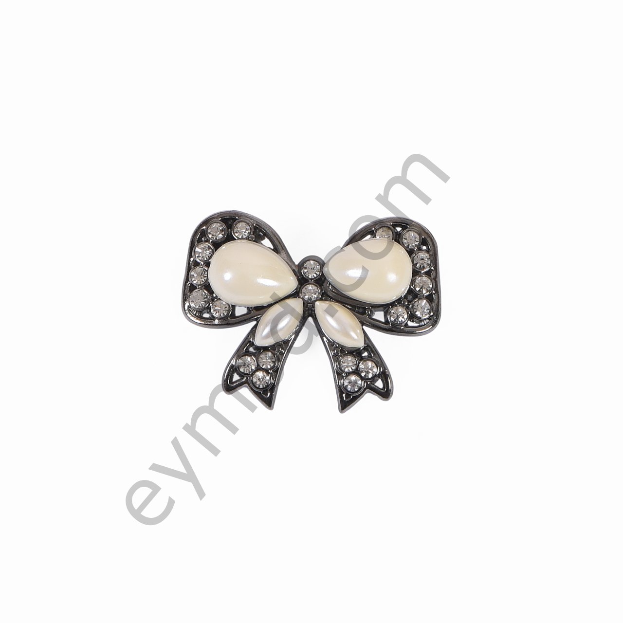Dört Taşlı Fiyonk Broş BLACK NİKEL