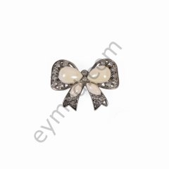 Dört Taşlı Fiyonk Broş NİKEL