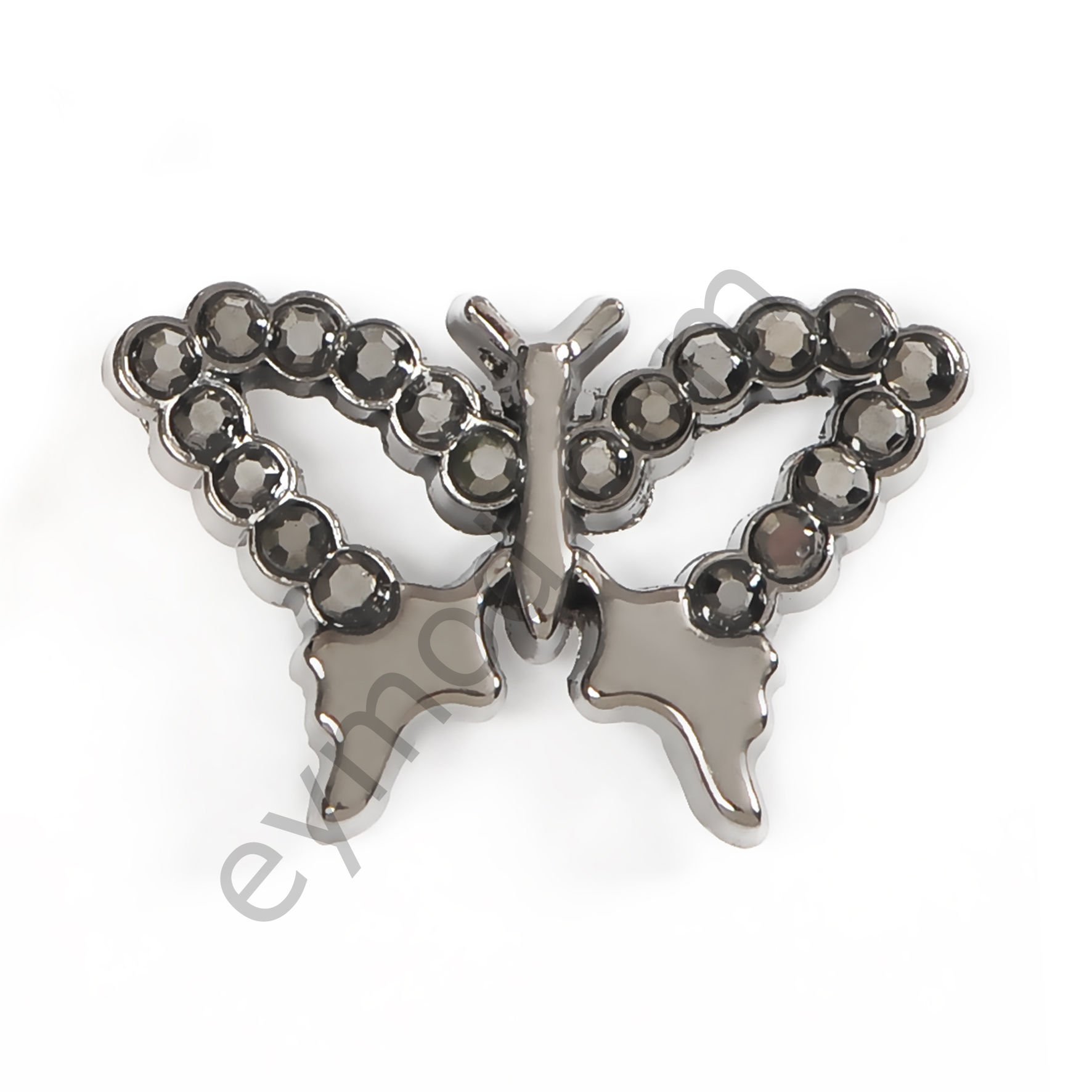 20 Taşlı Kelebek Dikme Aksesuar BLACK NİKEL