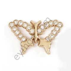 20 Taşlı Kelebek Dikme Aksesuar GOLD