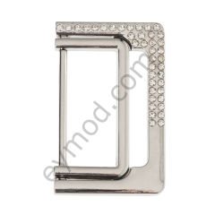 40 Taşlı Dikdörtgen Toka NİKEL - BÜYÜK BOY