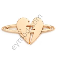 Fashion Yazılı Kalp Dikme Aksesuar GOLD