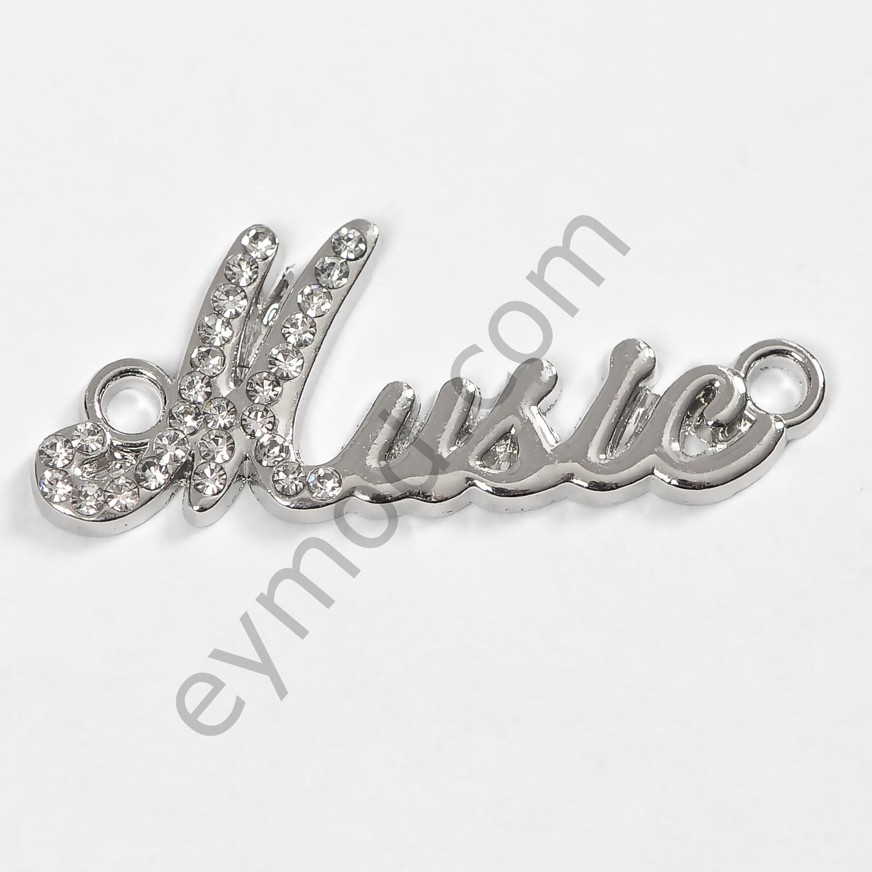 27 Taşlı Music Yazılı Dikme Aksesuar NİKEL