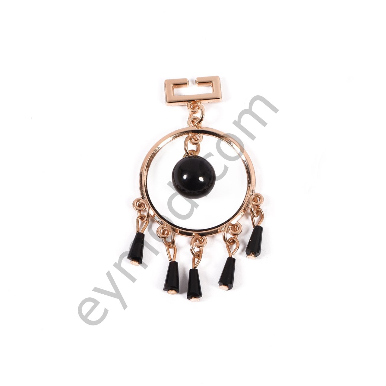 Yuvarlak Ortası Top Taşlı Sallantılı Aksesuar GOLD