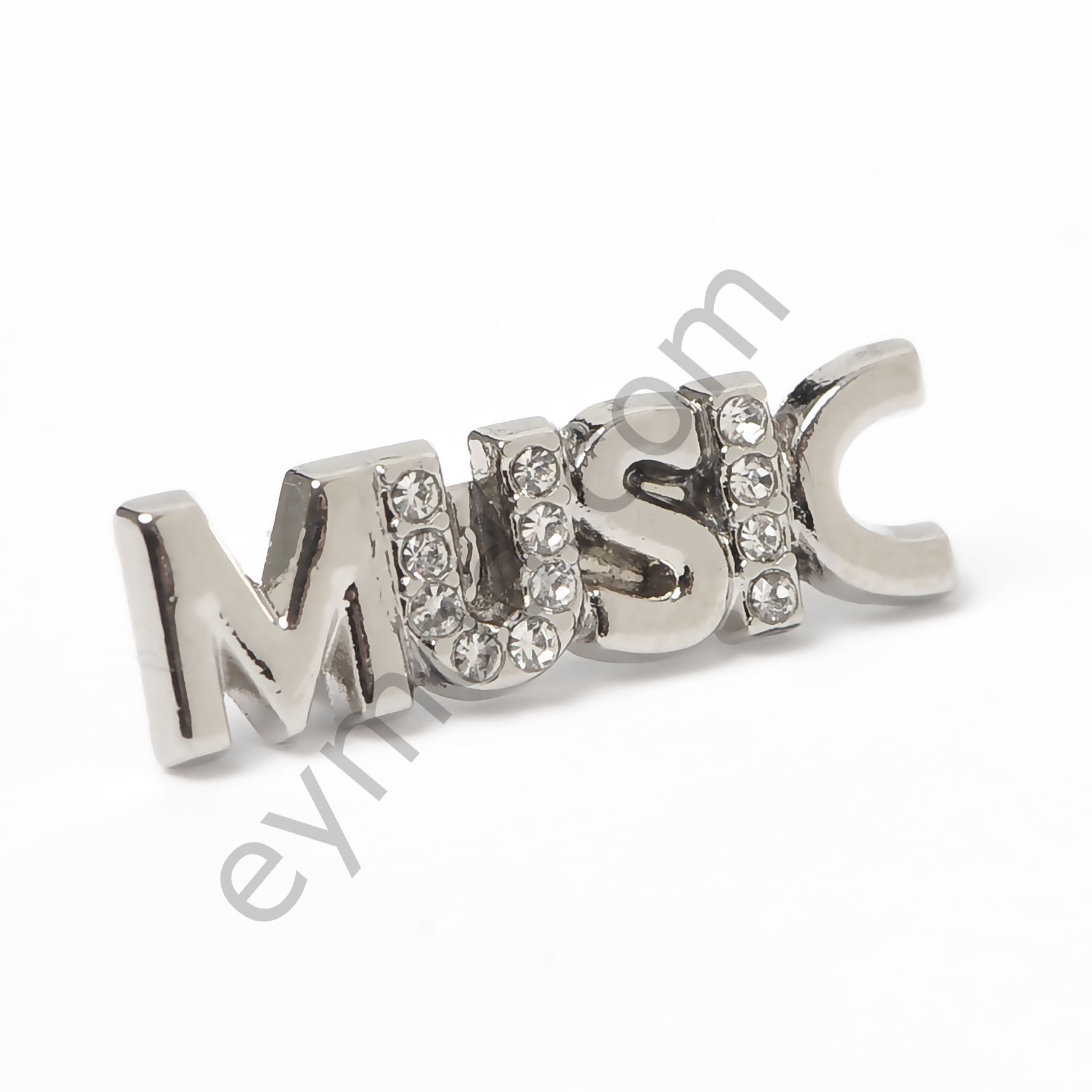 12 Taşlı Music Yazılı Broş Aksesuar NİKEL